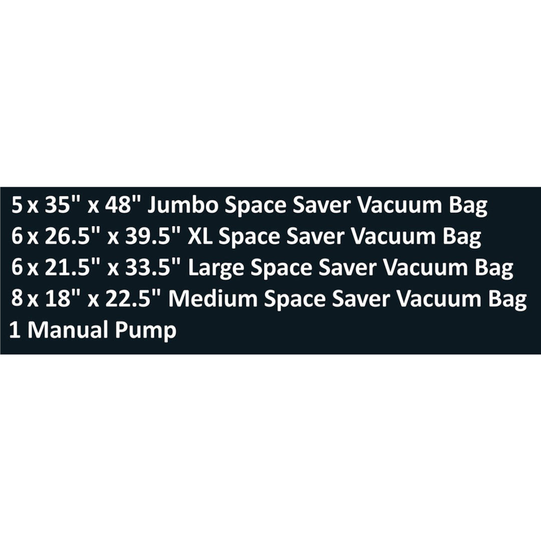 Everyday Home Vacuum Storage Bags 25PK Jumbo Extra Large Large Medium Image 3