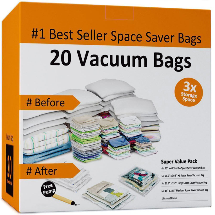 Everyday Home Vacuum Storage Bags Pack of 20 Air Tight Seal Space Saving Bags Image 1