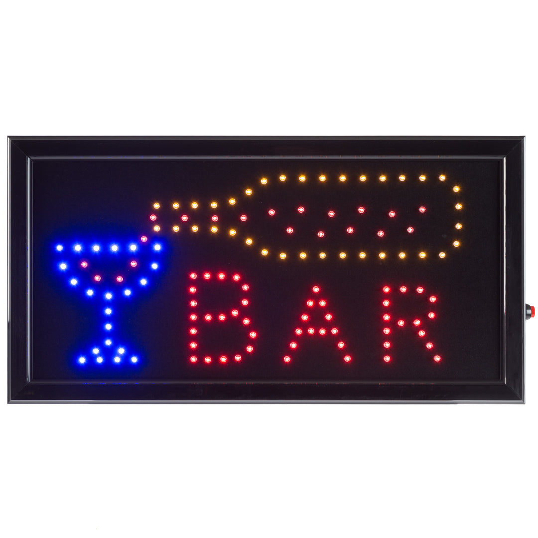 Bar LED Animated Bright Sign 19 x 10 Window Store Sign Neon 4 Ft Cord Wall Hanging Image 1