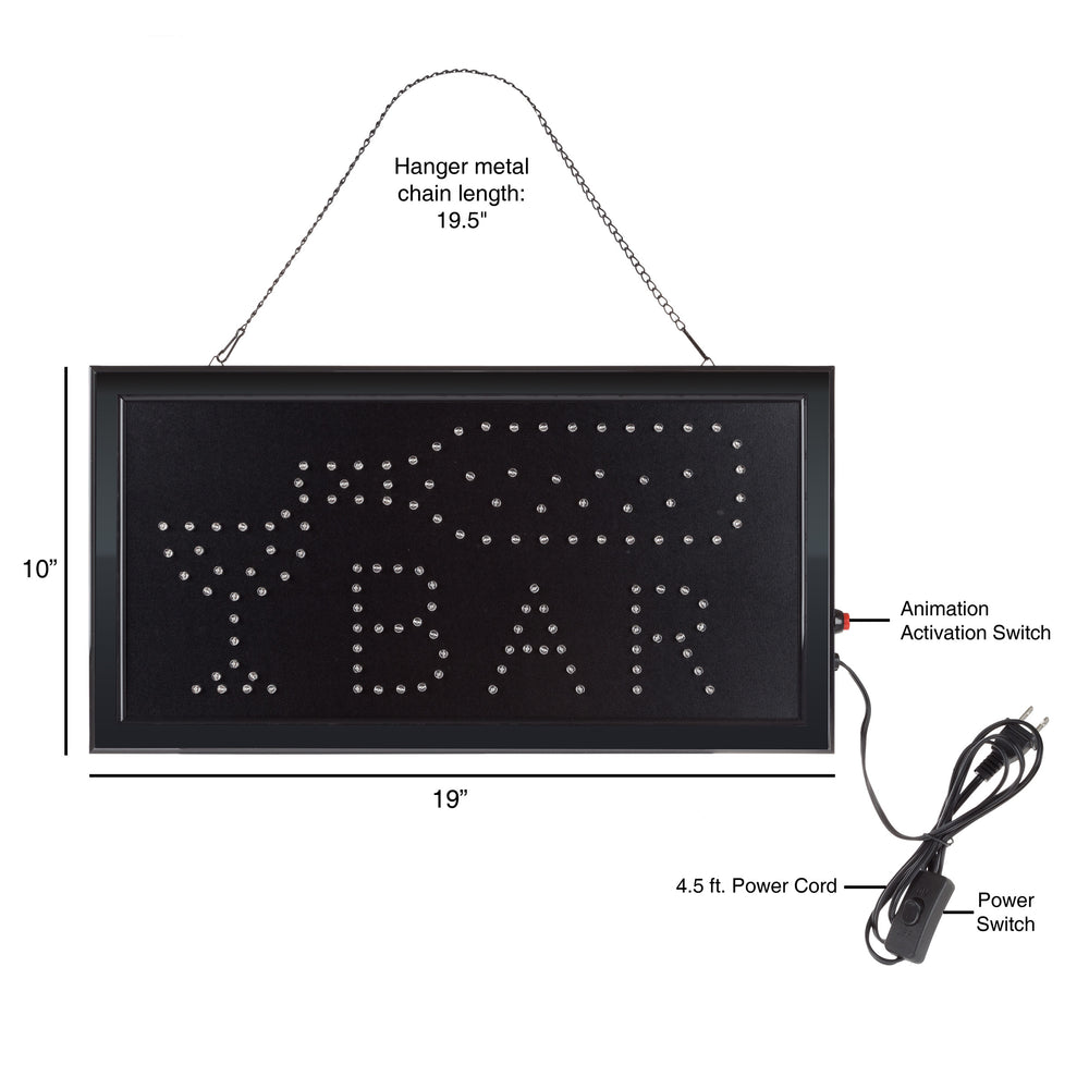 LED Animated Sign 19x10 Wall Light Slim Black Frame 4ft Cord Indoor Use Image 2