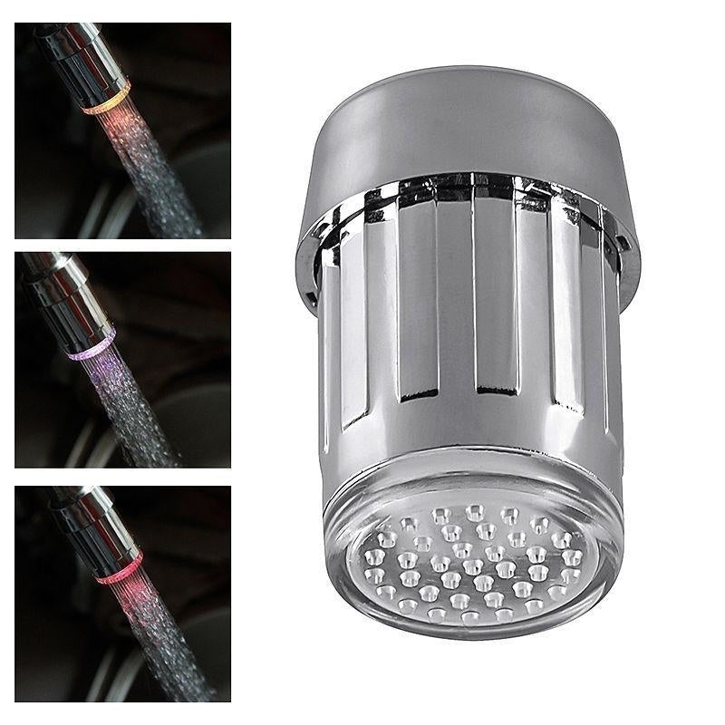 LED Water Faucet Stream Light 7 Colors Changing Glow Shower Stream Tap Bathroom Image 5