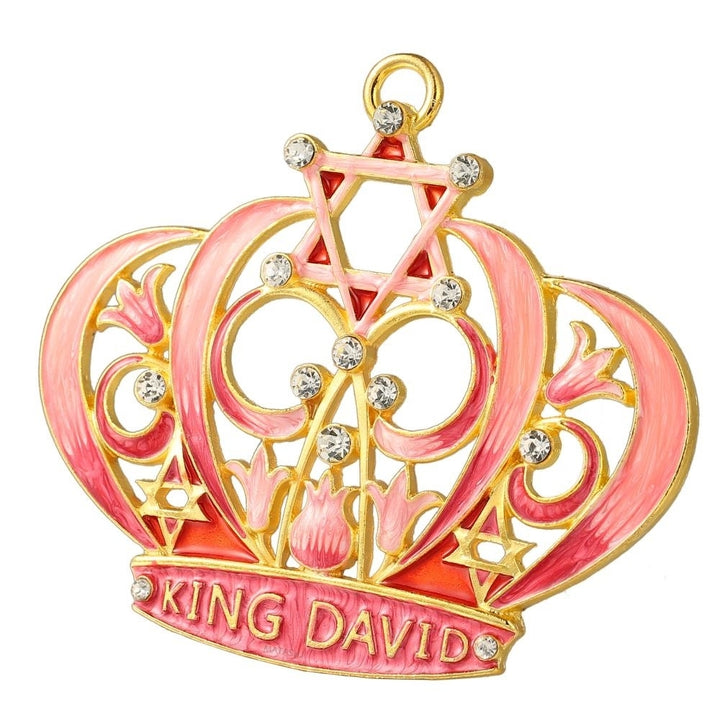 King Davids Crown with Star of David Hanging Ornament (Pewter) Classic  Beautiful Gold-Plated Home Decoration Image 3