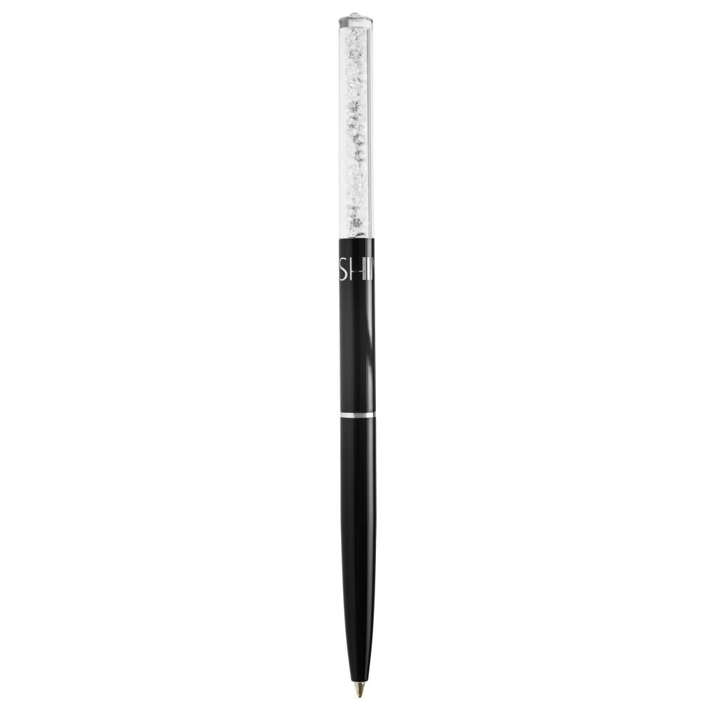 Black Chrome Plated Stylish Ballpoint Pen with a Miniature Crystalline Top by Matashi Image 1