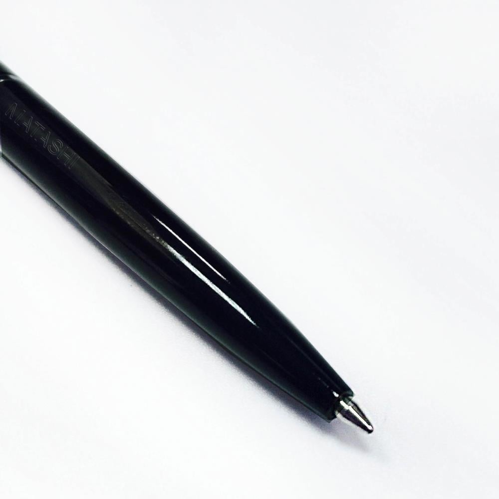 Black Chrome Plated Stylish Ballpoint Pen with a Miniature Crystalline Top by Matashi Image 2