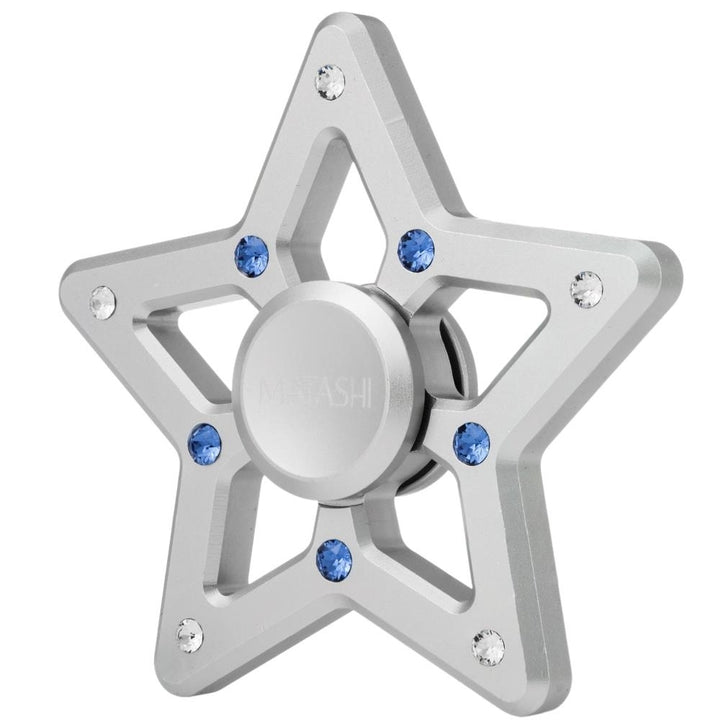 Chrome Plated Silver Hanging Christmas Tree Star Spinner Ornament w/ Matashi Crystals Image 6