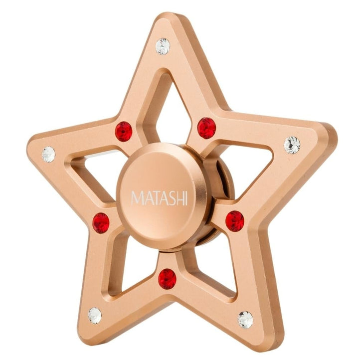 Rose Gold Plated Hanging Christmas Tree Star Spinner Ornament w/ Matashi Crystals Image 6