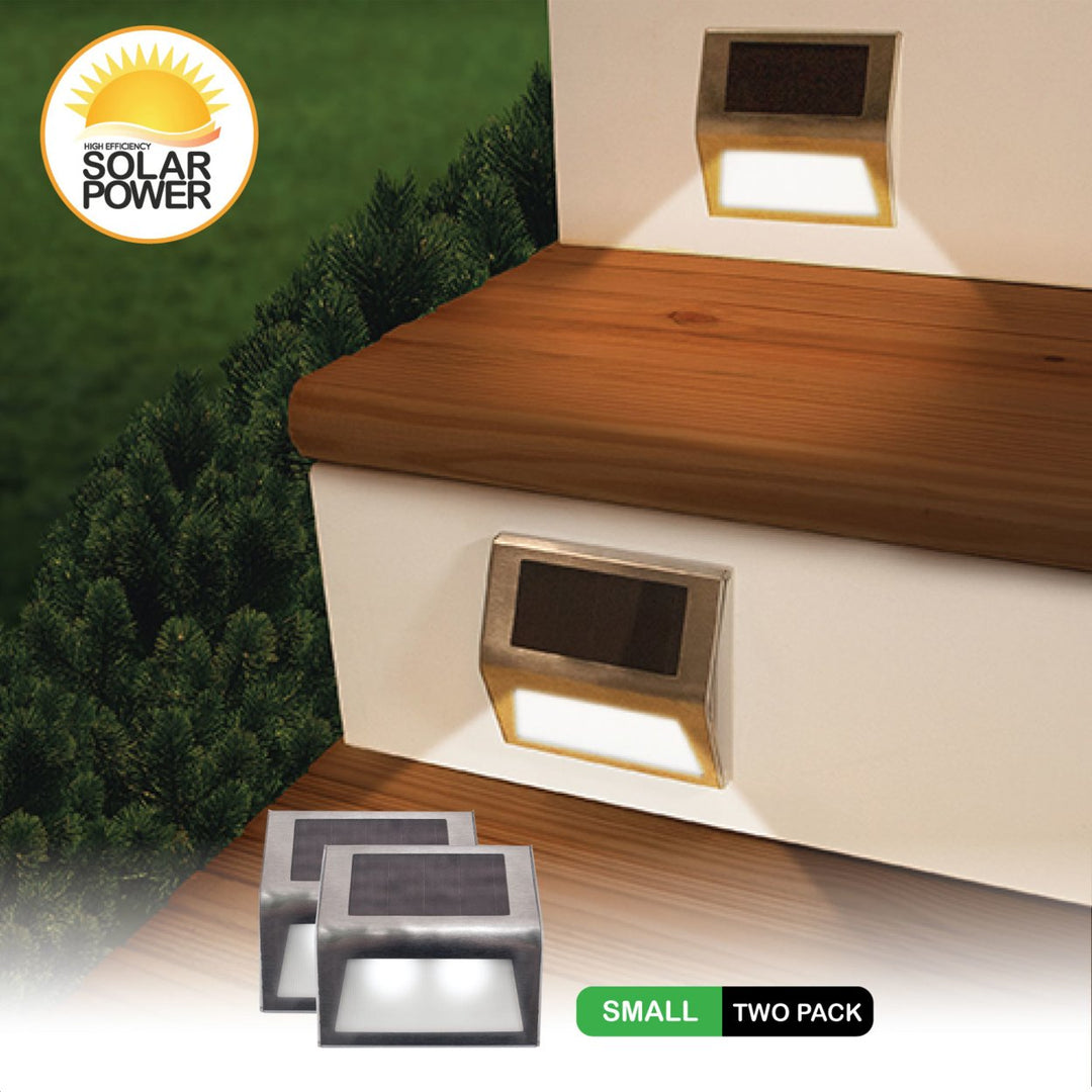 2 Pack: Solar Steel SUNSTEP LED Deck/Pathway Accent Lights Image 1