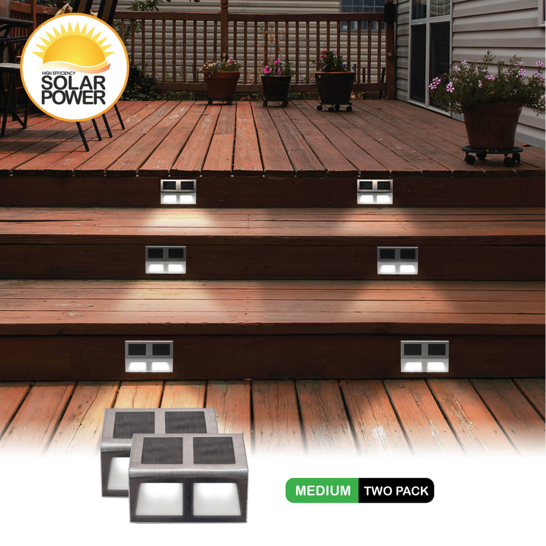 2 Pack: Solar Steel SUNSTEP LED Deck/Pathway Accent Lights Image 2