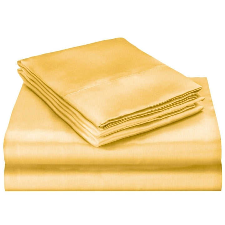 Queen Size Satin Bed Sheet Set Image 1