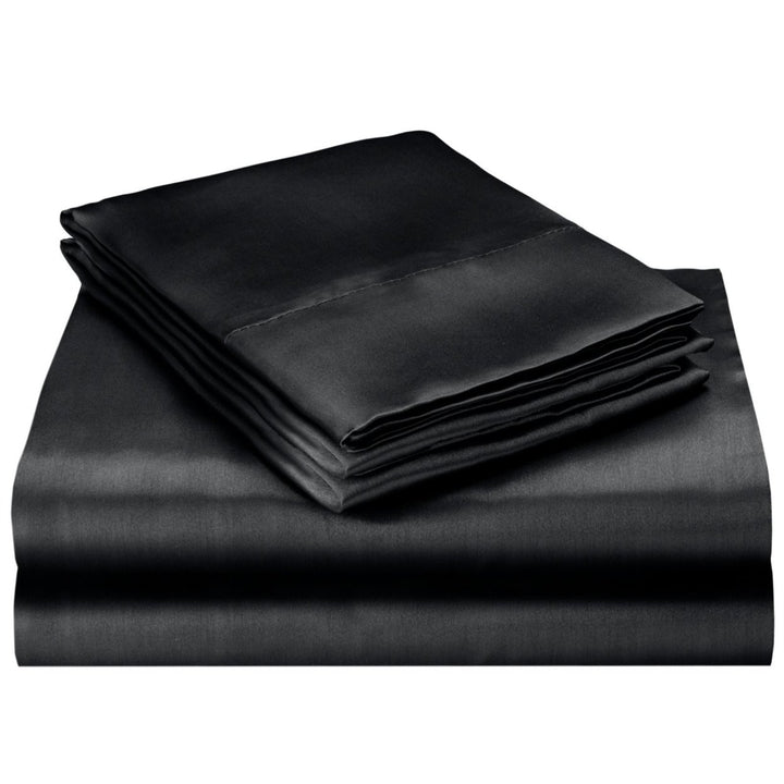 Queen Size Satin Bed Sheet Set Image 5