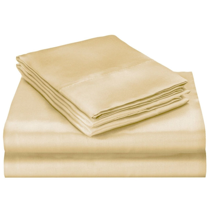Queen Size Satin Bed Sheet Set Image 1
