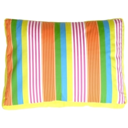 Pillow Decor Electric Lemon Stripes Throw Pillow 12x16 Cotton Rectangular Decor Image 1