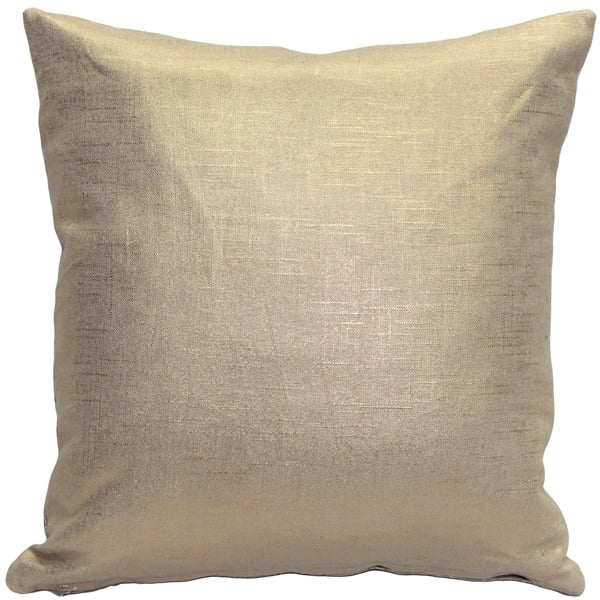 Pillow Decor Forest Gold Linen Throw Pillow 19x19 Metallic Print Natural Fabric Image 3