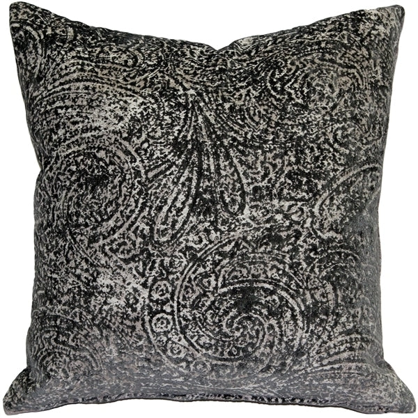 Pillow Decor Visconti Gray Chenille Throw Pillow 17x17 Graphite Jacquard Image 1