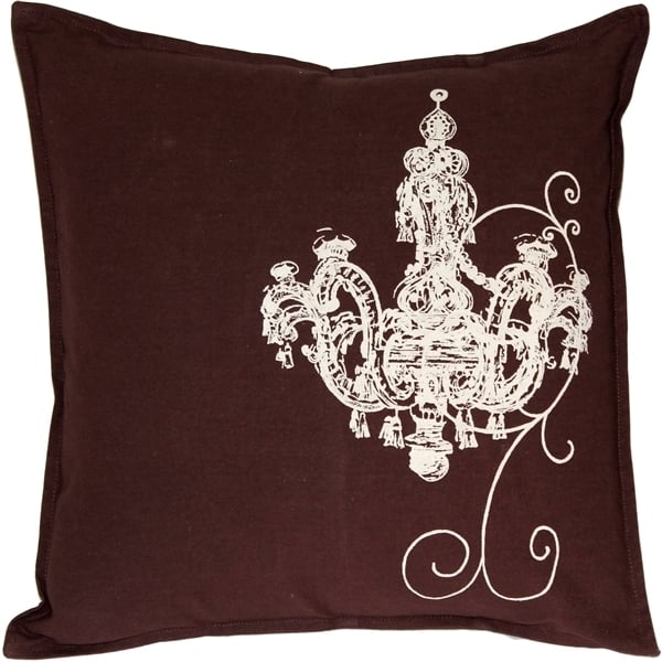 Pillow Decor Chandelier Throw Pillow Brown Cotton 17x17 inch Decorative Cushion Image 1