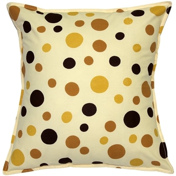 Pillow Decor Polka Dot Confetti Yellow Cotton Throw Pillow 17x17 Square Image 1