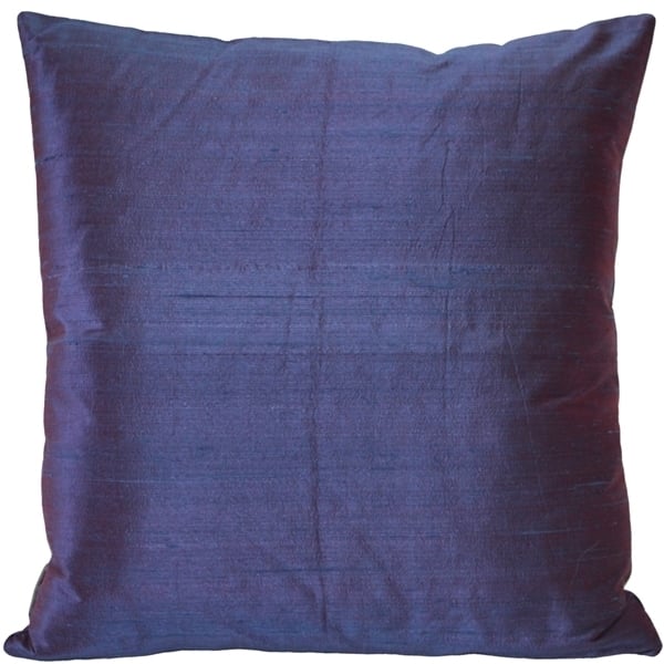 Pillow Decor Sankara Purple Silk Throw Pillow 16x16 100% Dupioni Silk Image 1