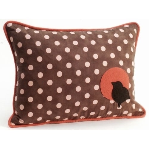 Pillow Decor Bird Polka Dot Throw Pillow 12x16 Cotton Baby Image 1