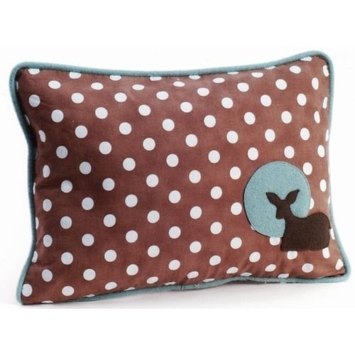 Pillow Decor Fawn Polka Dot Throw Pillow 12x16 Cotton Decorative Nursery Pillow Image 1