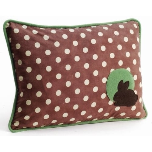 Pillow Decor Bunny Polka Dot Throw Pillow 12x16 Cotton Image 1