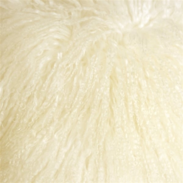 Pillow Decor Mongolian Sheepskin Natural White Rectangular Pillow 12x24 Image 2