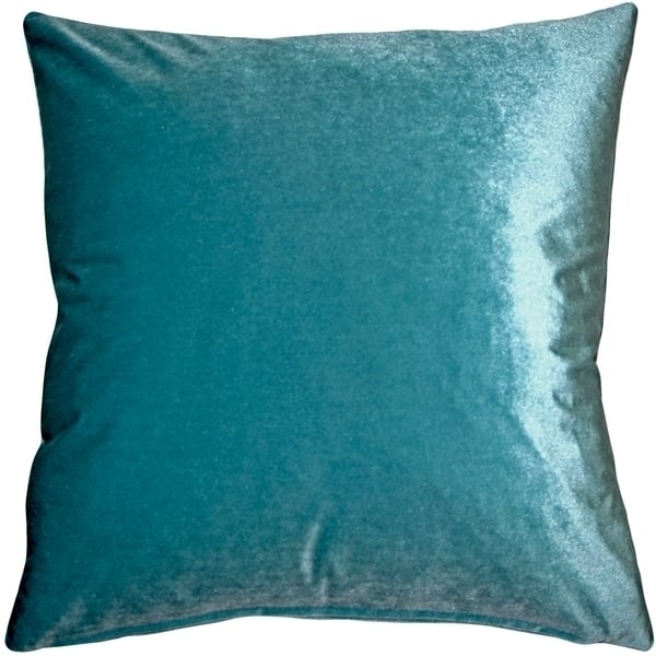 Pillow Decor Corona Aqua Blue Velvet Pillow 19x19 inch Polyester Insert Included Image 1