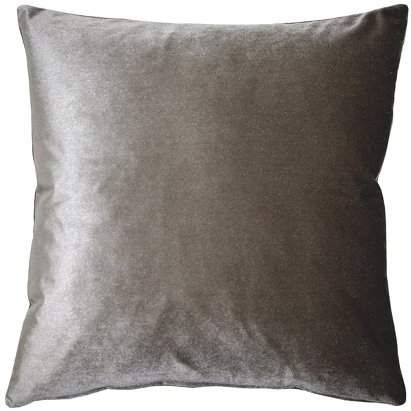 Pillow Decor Corona Silver Velvet Pillow 19x19 Medium Sheen Polyester Cover Image 1