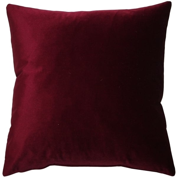 Pillow Decor Corona Scarlet Velvet Pillow 19x19 Soft Polyester Red Cushion Image 1