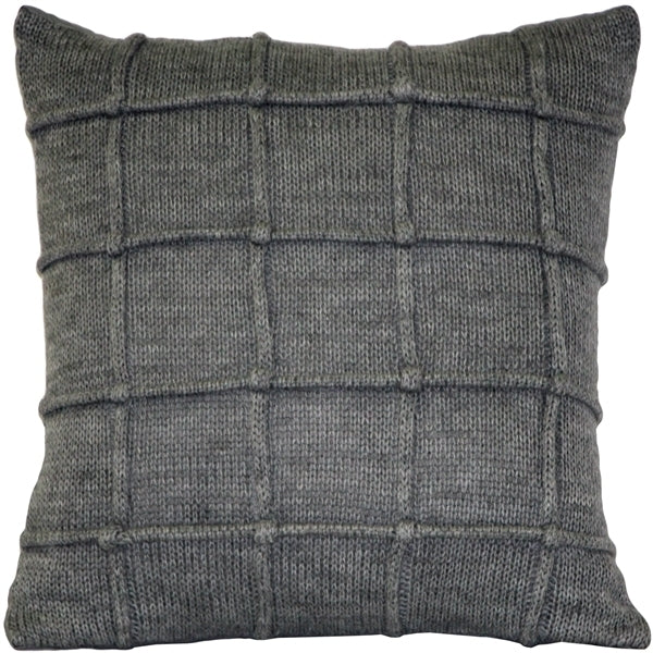 Pillow Decor Hygge Urban Gray Knit Pillow 18x18 Geometric Pattern Acrylic Image 1