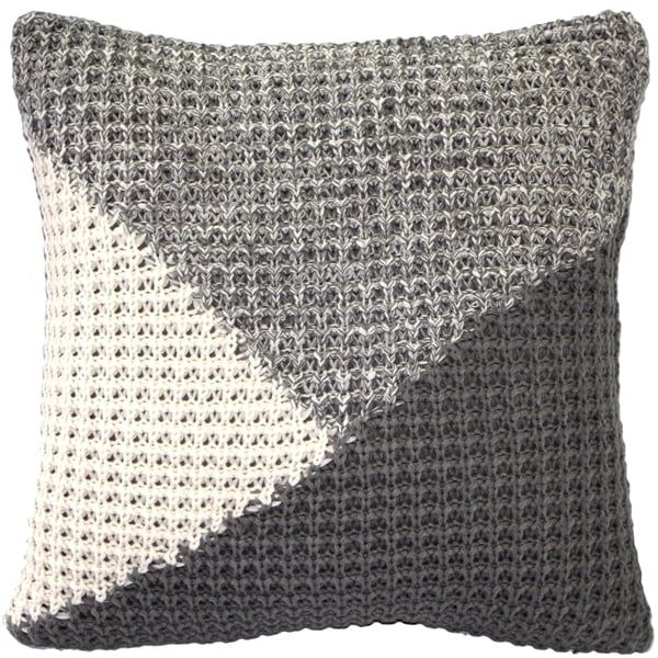 Pillow Decor Hygge North Star Knit Pillow 18x18 Gray Acrylic Soft Decor Image 1