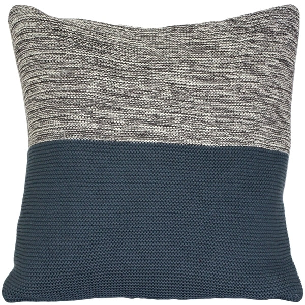 Pillow Decor Hygge Espen 18x18 Denim Blue Knit Pillow 100% Acrylic Pillow Insert Image 1