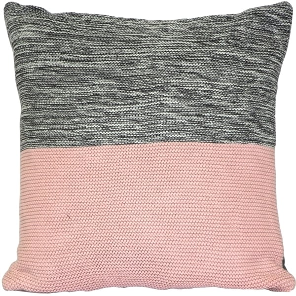 Pillow Decor Hygge Espen Pale Pink Knit Pillow 18x18 Acrylic Soft Decor Image 1