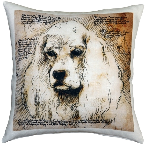 Pillow Decor American Cocker Spaniel 17x17 Dog Pillow Poly-Linen Fabric Image 1