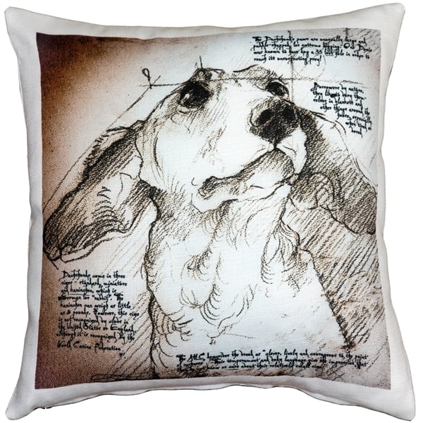 Pillow Decor Dachshund Dog Pillow 17x17 Indoor Outdoor Poly-Linen Fabric Image 1