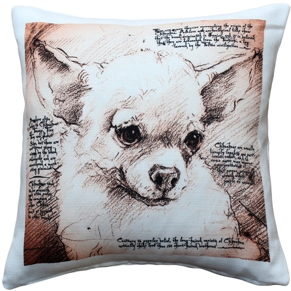 Pillow Decor Chihuahua Dog Pillow 17x17 Poly Linen Indoor Outdoor Throw Cushion Image 1