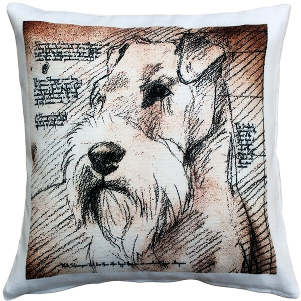 Pillow Decor Schnauzer Dog Pillow 17x17 Indoor Outdoor Poly Linen Fabric Image 1