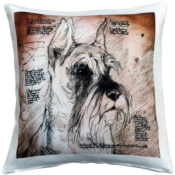 Schnauzer Cropped Ears Dog Pillow 17x17 Indoor Outdoor Polyester Fabric Pillow Decor Image 1