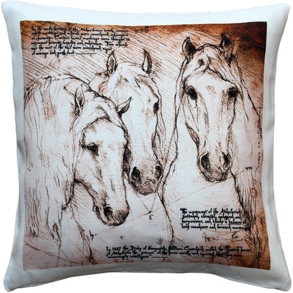 Pillow Decor Andalusian Horses Throw Pillow 17x17 Indoor Outdoor Poly Linen Image 1