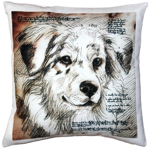 Australian Sheepdog Pillow 17x17 Polyester Decorative Throw Dogs Design Image 1