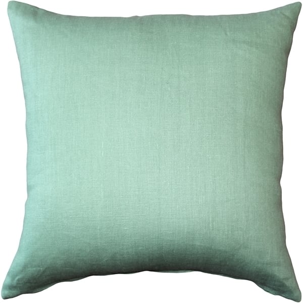 Pillow Decor Tuscany Linen Aqua Green 17x17 Throw Pillow 100% Linen Decorative Image 1