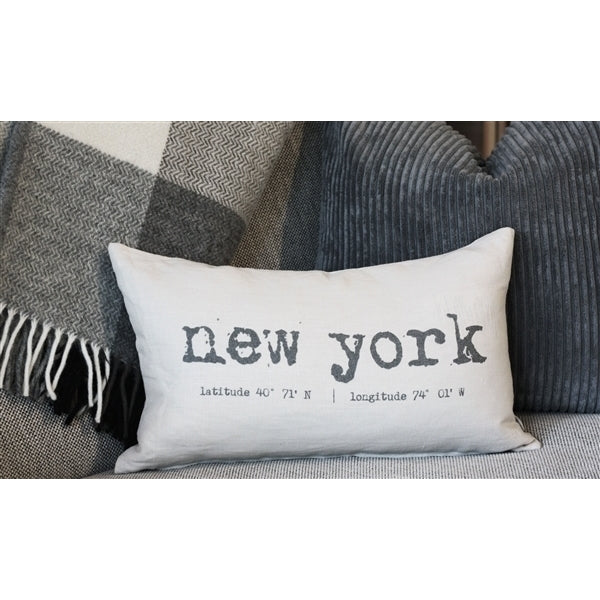 Pillow Decor York Coordinates Throw Pillow 12x19 Cream Linen 100% Linen Image 2