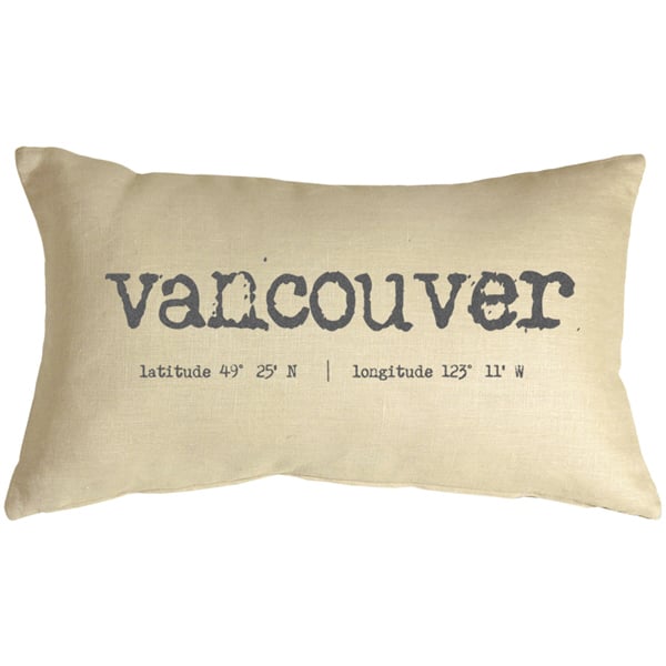 Pillow Decor Vancouver Coordinates 12x19 Throw Pillow Gray Taupe Linen Cover Image 1