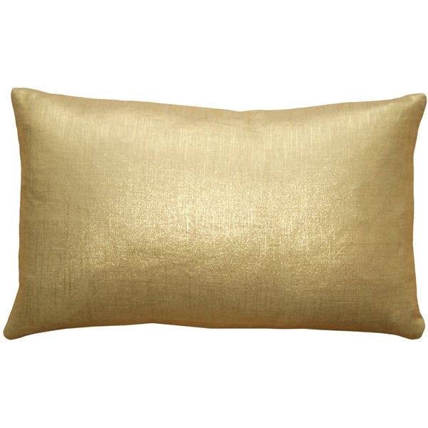 Pillow Decor Tuscany Linen Gold Metallic 12x19 Throw Pillow 100% Linen Image 1