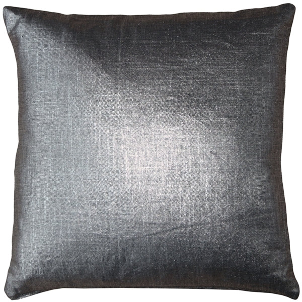 Pillow Decor Tuscany Linen Platinum Metallic 20x20 Throw Pillow 100% Linen Image 1