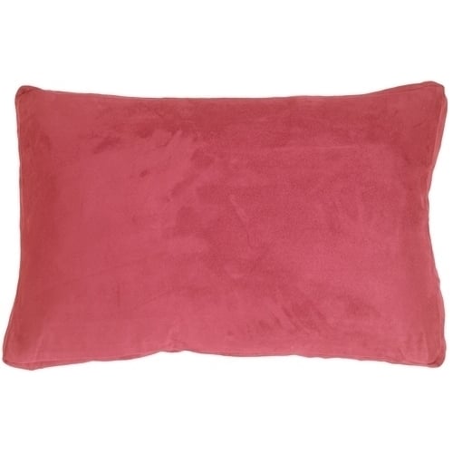 Pillow Decor 14x22 Box Edge Pink Faux Suede Throw Pillow Microfiber with Insert Image 1