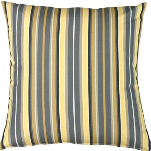 Sunbrella Outdoor Pillow 20x20 Yellow Gray Stripes UV Mildew Resistant 100% Acrylic Image 1