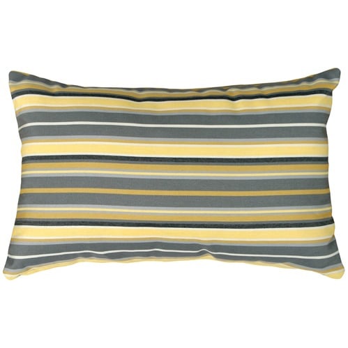 Sunbrella Outdoor Pillow 12x19 Yellow Gray Stripes UV Mildew Resistant Image 1