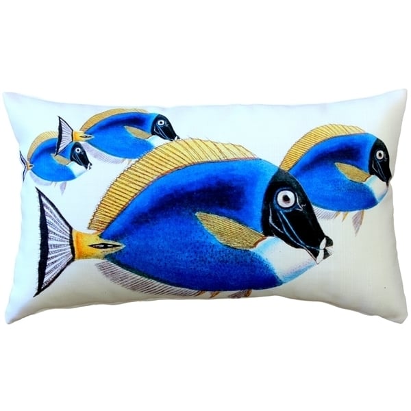 Pillow Decor Blue Surgeonfish Decorative Pillow 12x19 Indoor Outdoor Polyester Image 1