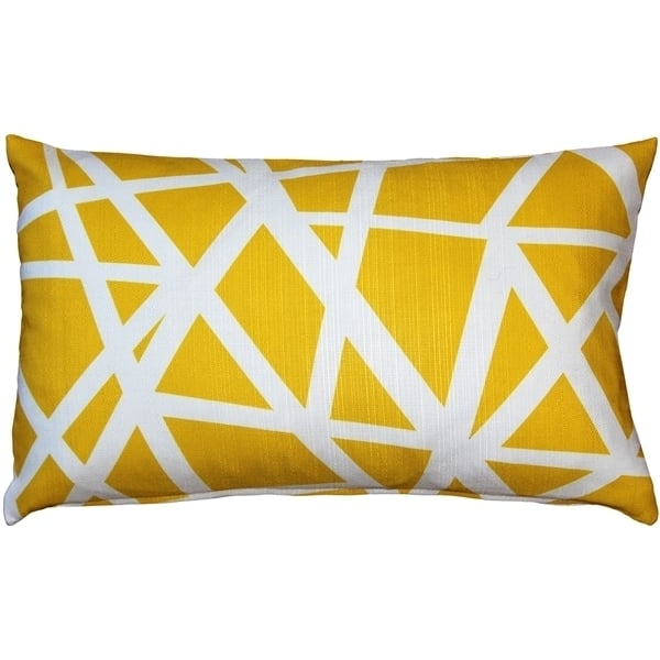 Pillow Decor Birds Nest Yellow Throw Pillow 12x19 Indoor Outdoor Accent 100% Polyester Image 1