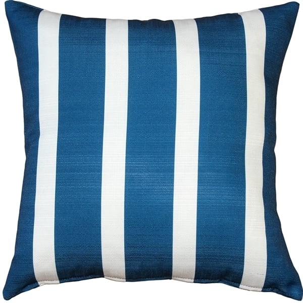 Pillow Decor Bold Blue Stripes 16x16 Throw Pillow Indoor Outdoor Polyester Image 1